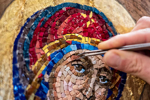 Pinzette e spatole per il mosaico