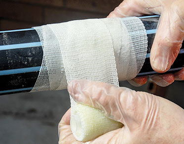 Riparazione con benda in fibra di vetro
