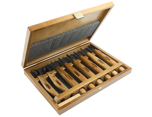 Set di 8 utensili per dettagli Narex in scatola di legno